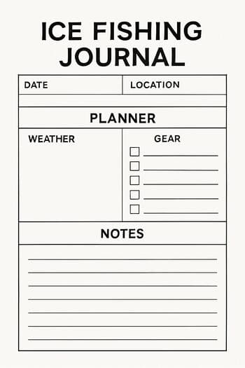 Half-page winter planner sheet with simple boxes for goals and exits.