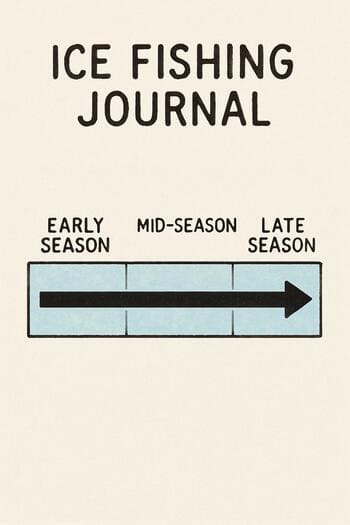 Long narrow strip page tracking the whole winter fishing season in lines.