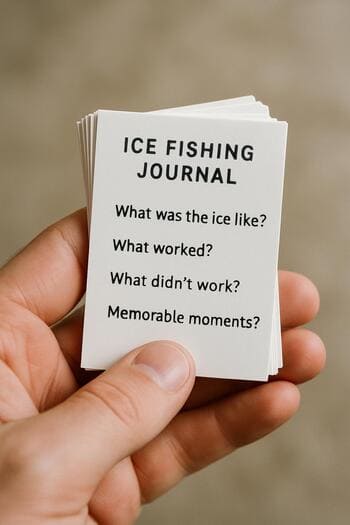 Fan of small winter journal prompt cards spread on a table.