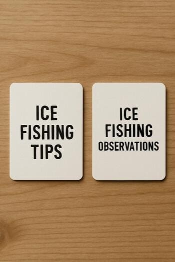 Two small winter note cards lying next to each other on a table.