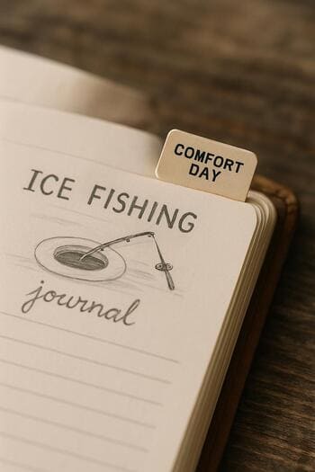 Comfort day label placed at the top of a winter journal entry.