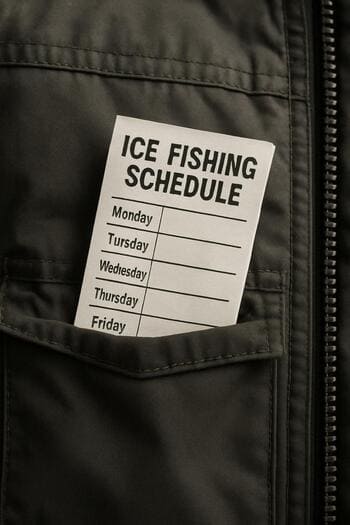 Folded week strip tucked into a small winter notebook.